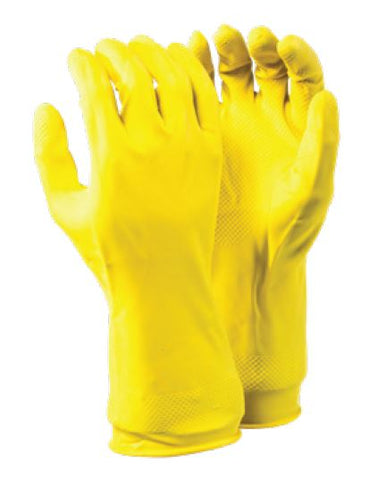 YELLOW HOUSEHOLD SOLID RUBBER GLOVES - 10143/Y