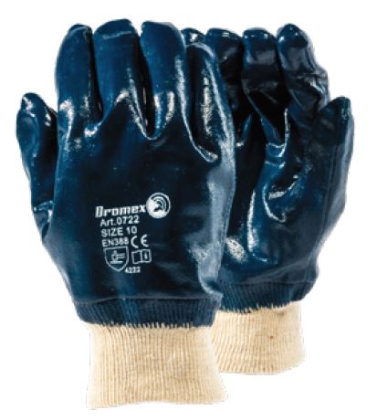 BLUE KNITTED WRIST NITRILE GLOVES - 0722/10